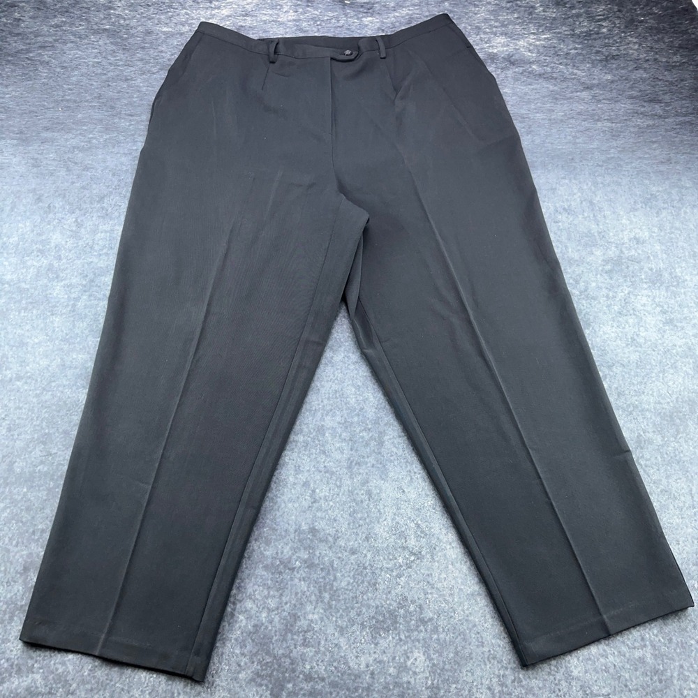 Sag‎ Harbor Woman Black Pleated Dress Pants Plus Size 20W R44060 Business Slacks